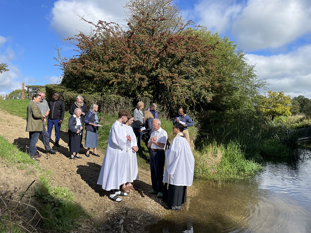 Little Somerford baptism at the river