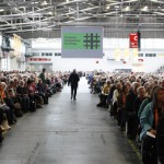 Crowds listening to Dr Kung