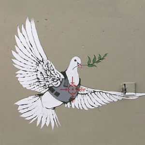 Banksy peace dove. Photo by Biss.