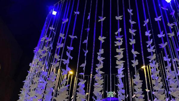 Open St Augustine’s Church, Swindon marks National Day of Reflection with stunning dove artwork